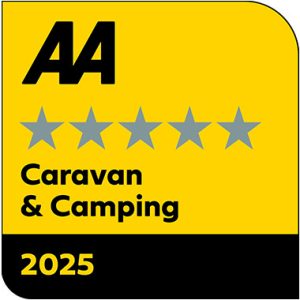 AA 5 star platinum caravan & camping 2025 logo