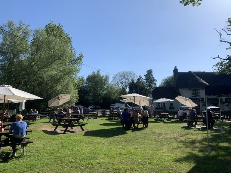 Beer garden at The Fish Inn, Ringwood