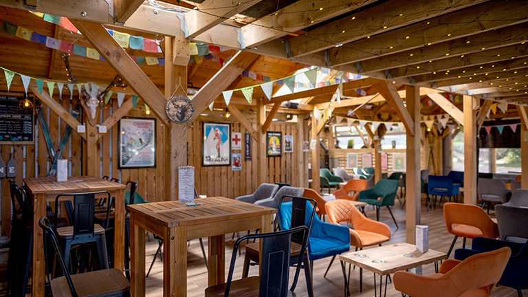 Seating area at Monty's Bar