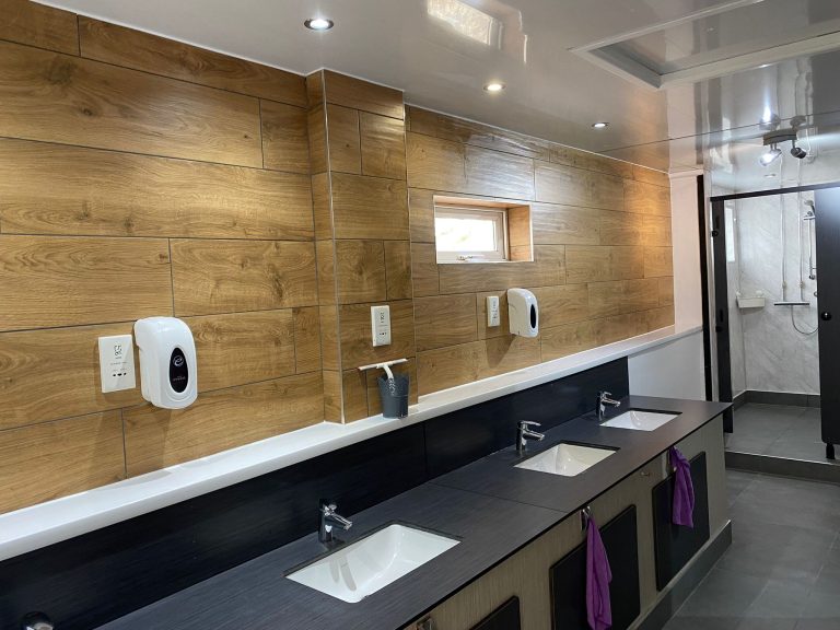 Inside the amenities block at Back of Beyond