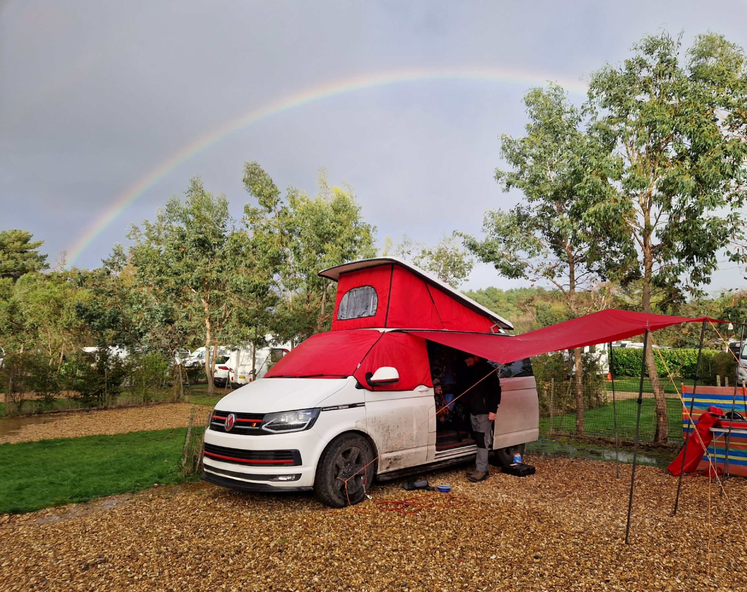 Back of Beyond Touring Park with a rainbow