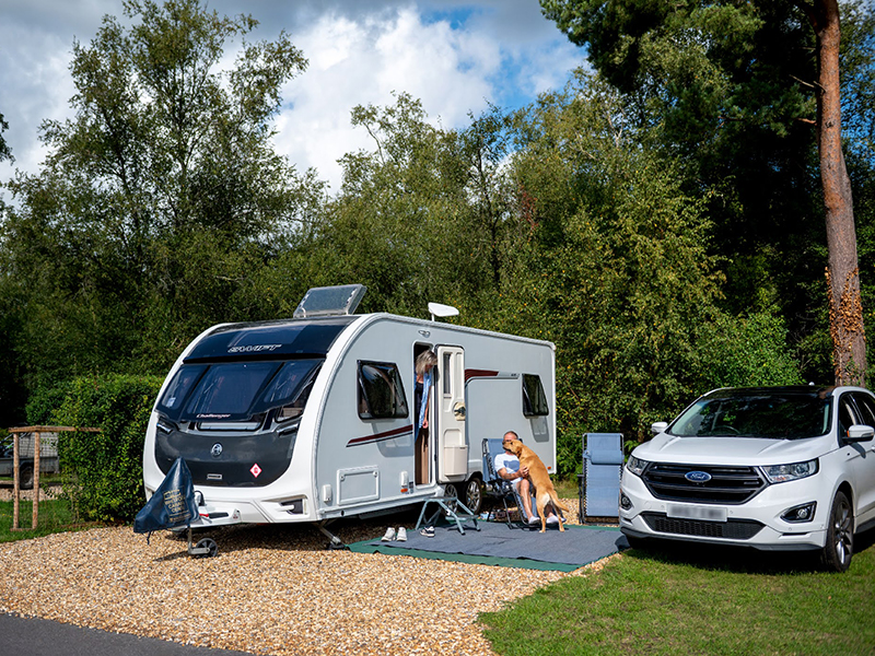Standard hardstanding pitch with caravan on.