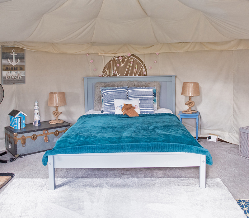 Bed inside the yurt