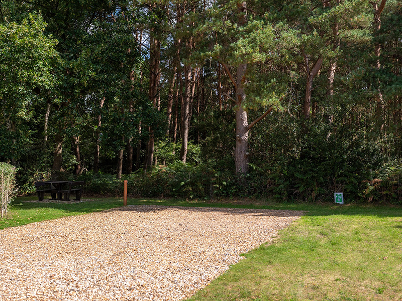 An empty large, fully serviced hardstanding pitch