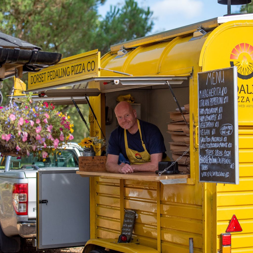 Visiting pizza caterer at Back of Beyond