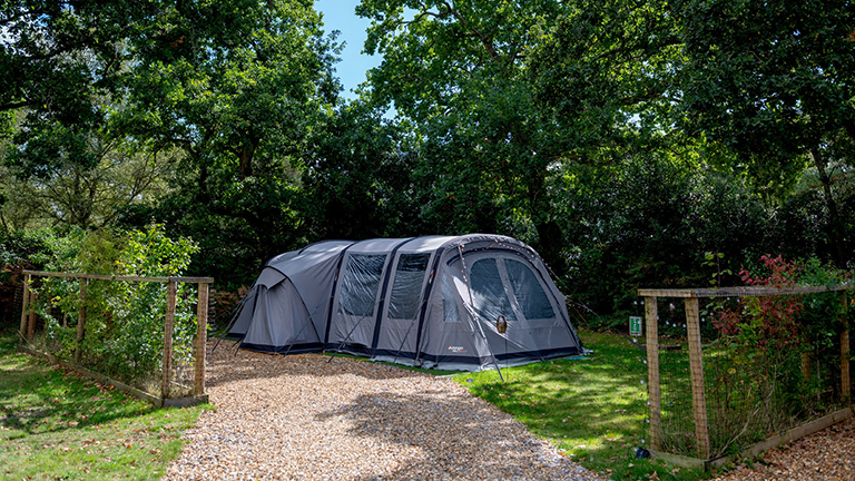 A tent on a corner pitch at Back of Beyond