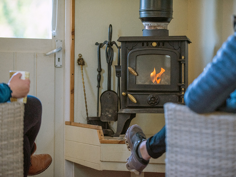 Woodburner in a shepherd hut