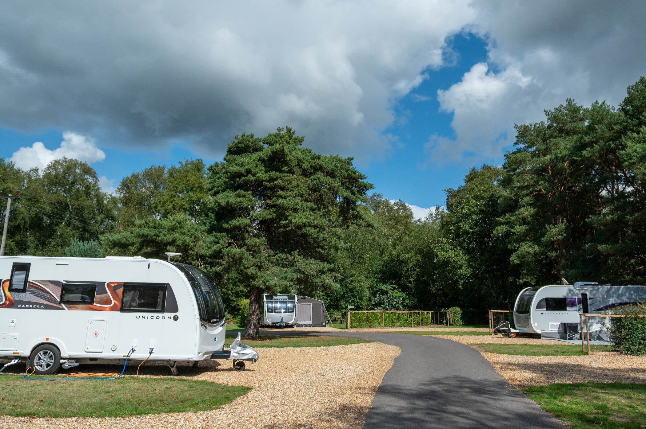 Caravans at Back of Beyond Touring, Camping & Glamping Park