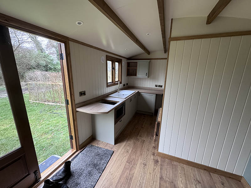 Inside the kitchen area of Heather