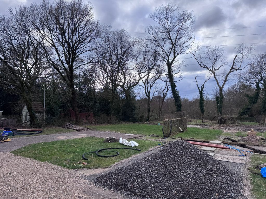 Putting the foundations in place for the shepherd huts