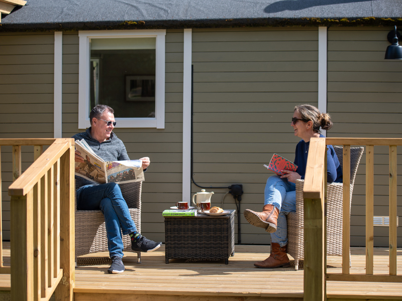Decking area with seating and outside furniture