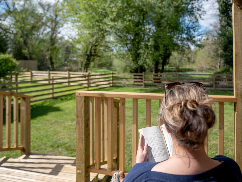 Large decking area with private garden